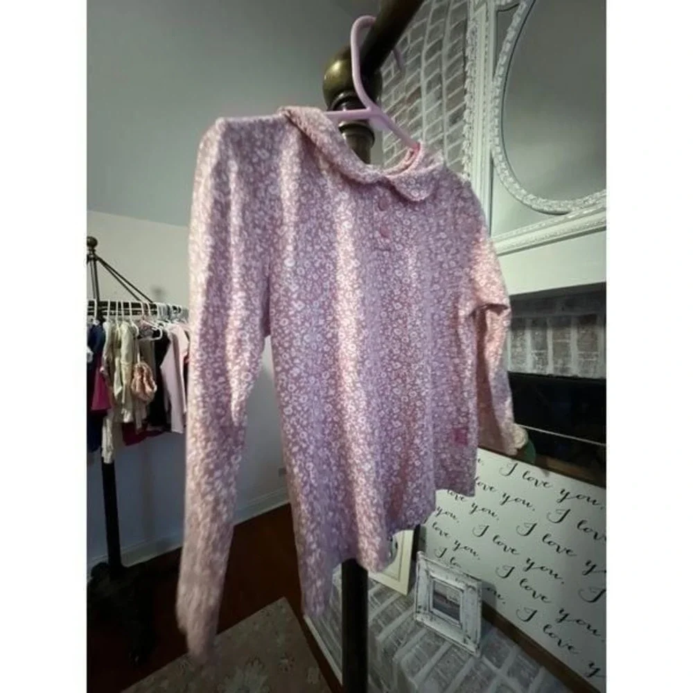 jojo‎ maman Bebe pink floral shirt size 2